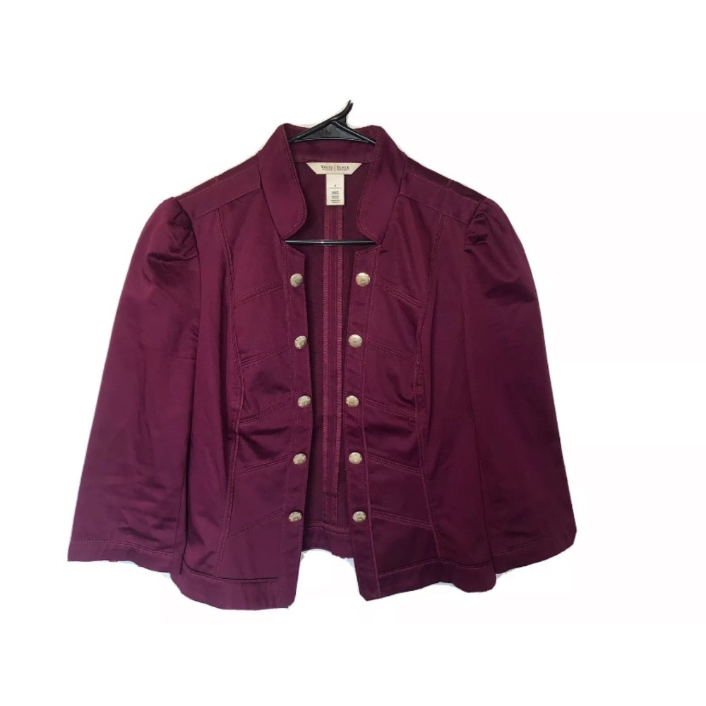 White House Black Market Women’s Size 4 Blazer Eggplant Hook/Eye Fitted